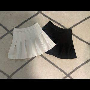 Black and White Pleated Tennis Skirt Set